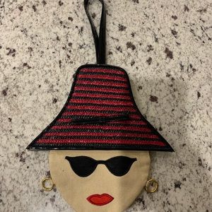 Lulu guinness london face wristlet‎ bag
